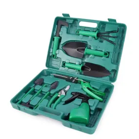 10-Pieces Gardening Hand Tools With Carry Case -Xf0898