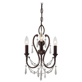 12 in. 3 Lights Chandelier Bronze finish