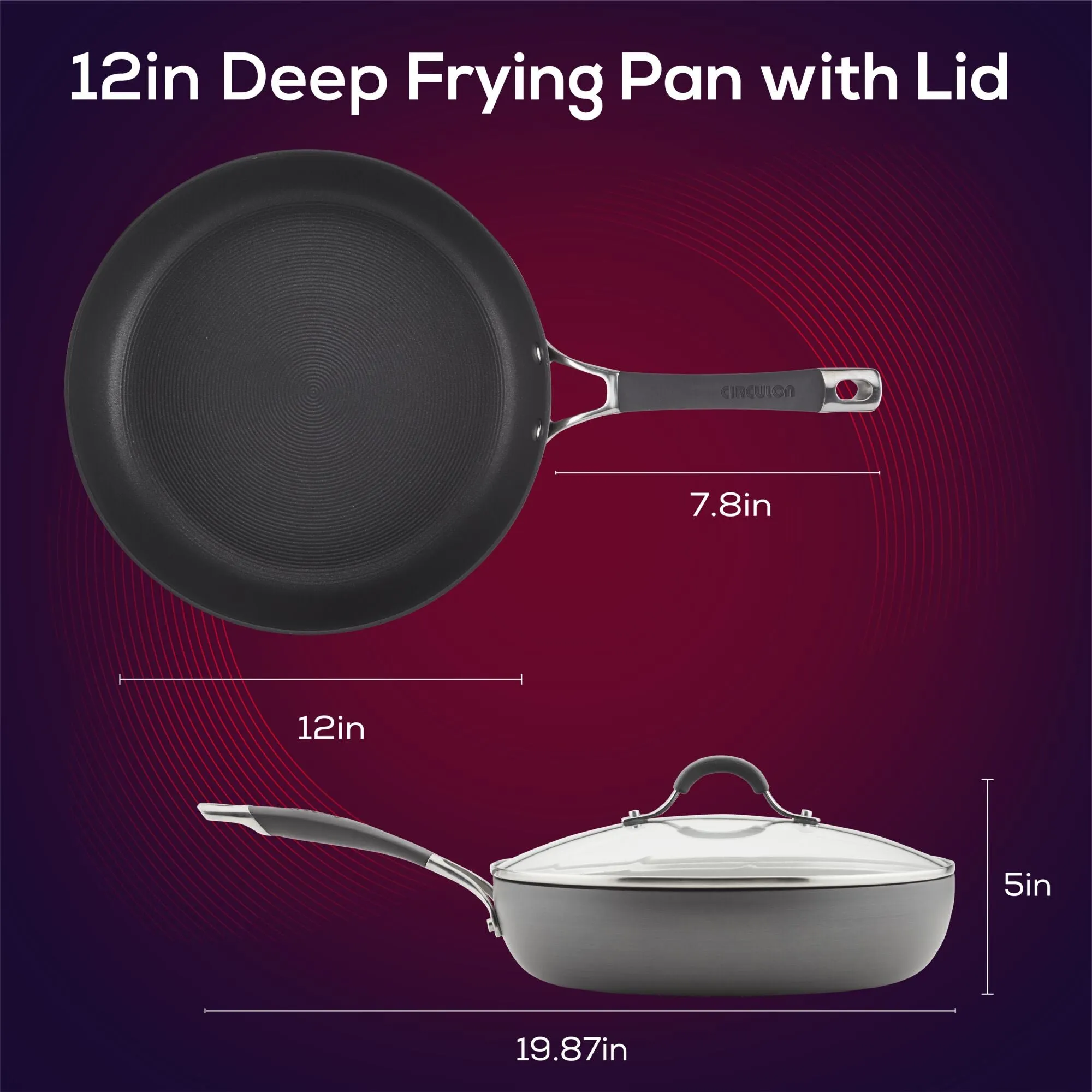 12-Inch Nonstick Deep Frying Pan