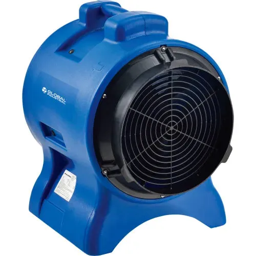 12" Confined Space Blower Fan, Rotomold Plastic, 1 Speed, 2700 CFM, 1 HP