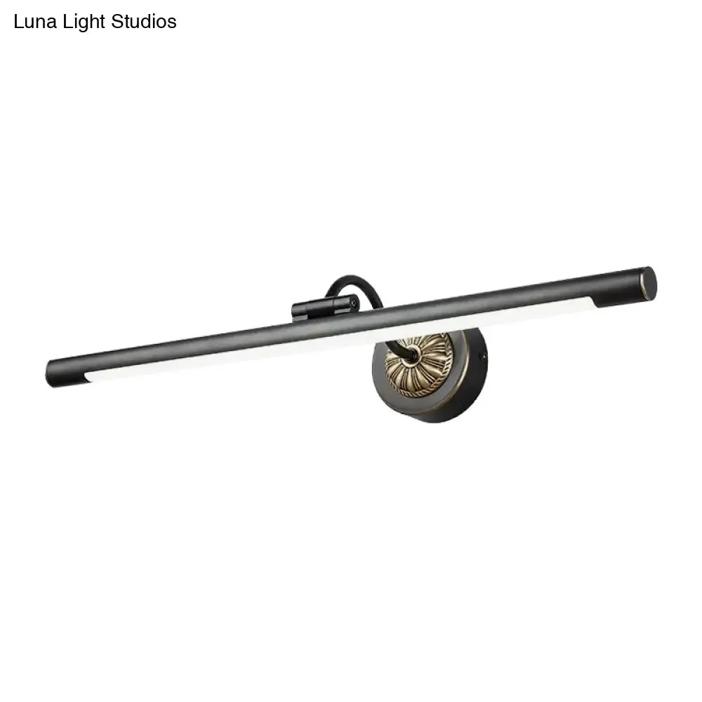 17-22" Modish Swing Arm Wall Lamp with LED Black Vanity Mirror Light