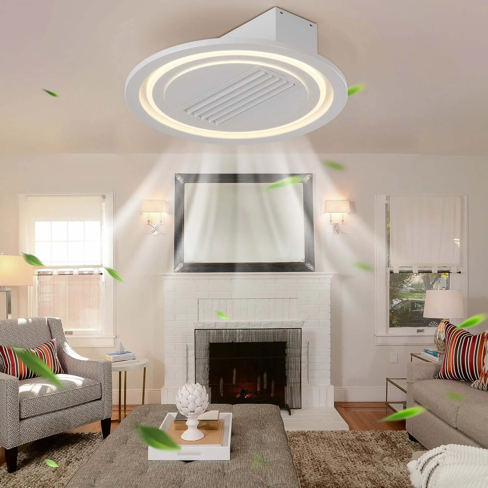 22 Modern Ceiling Fan with Remote | Washable Iron Fan