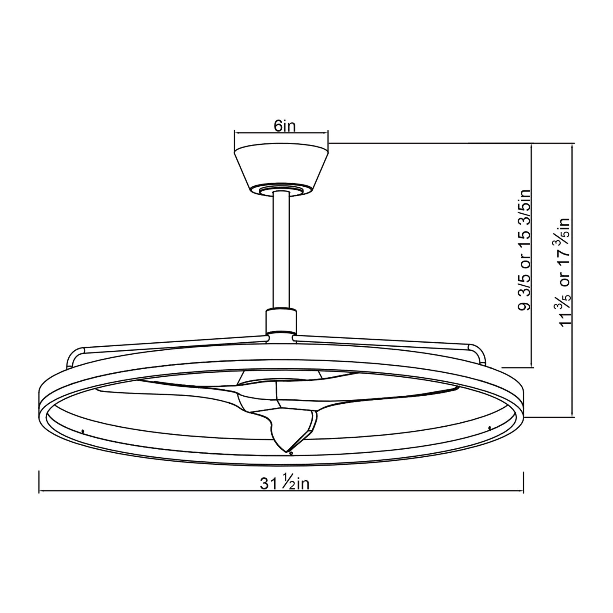 32" Theron Industrial DC Motor Downrod Mount Reversible Ceiling Fan with LED Lighting and Remote Control