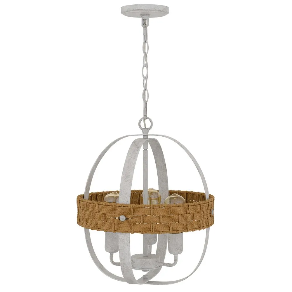 60W X 3 Barton Metal Chandelier With Rattan Design