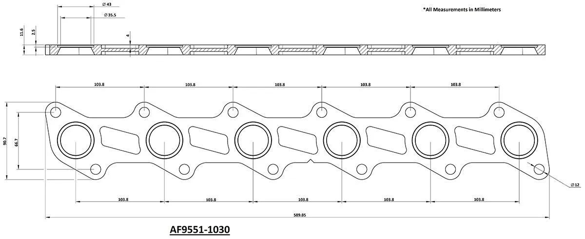 Aeroflow Ford XR6 BA-FG Stainless Steel Header Flange (AF9551-1030SS)