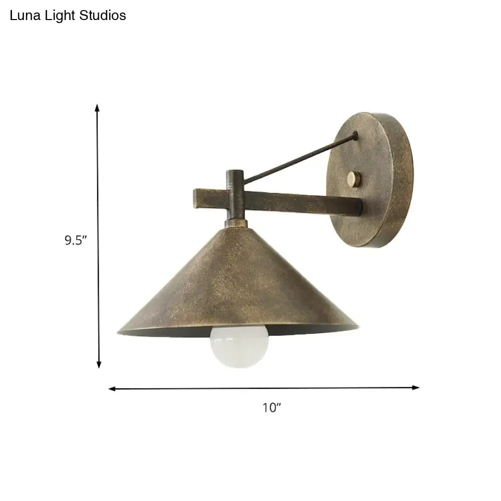 Aged Silver/Bronze Metal Wall Sconce - Stylish Industrial Light - Perfect for Dining Room