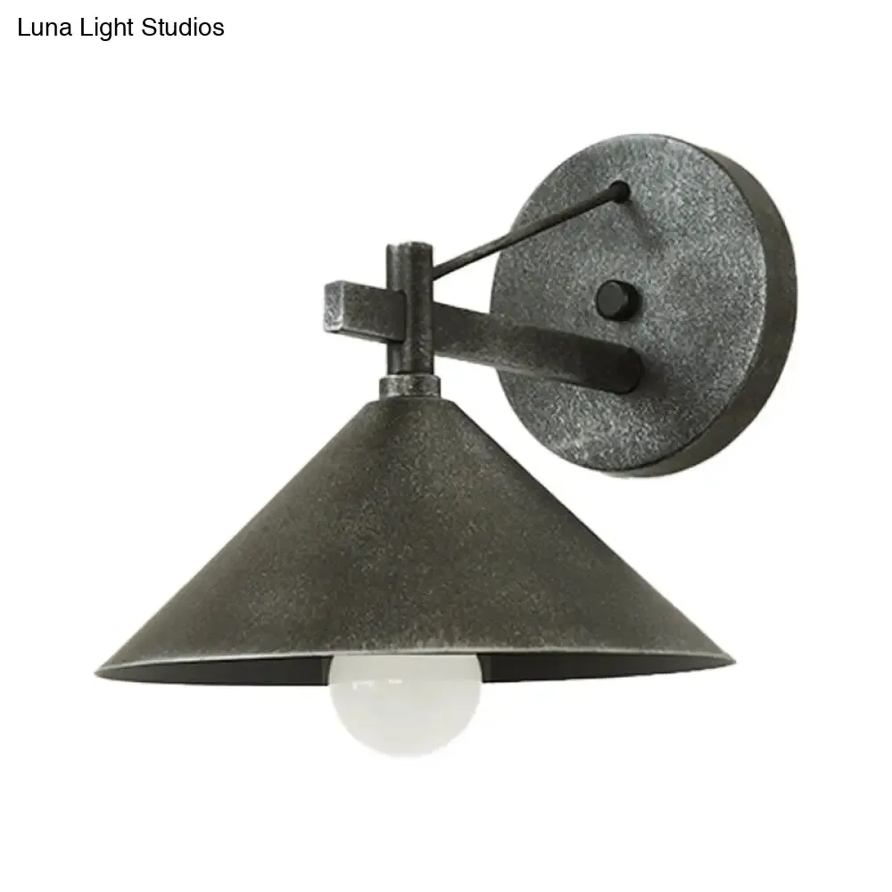 Aged Silver/Bronze Metal Wall Sconce - Stylish Industrial Light - Perfect for Dining Room