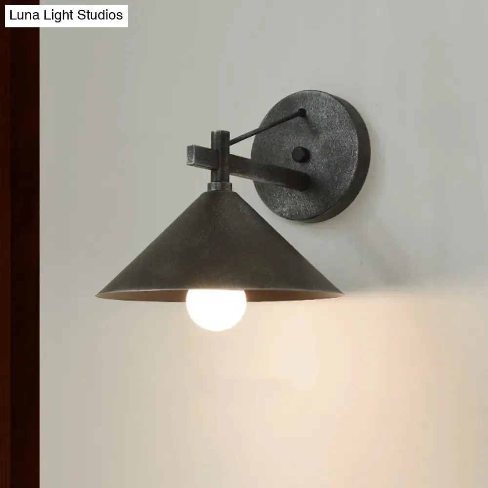 Aged Silver/Bronze Metal Wall Sconce - Stylish Industrial Light - Perfect for Dining Room