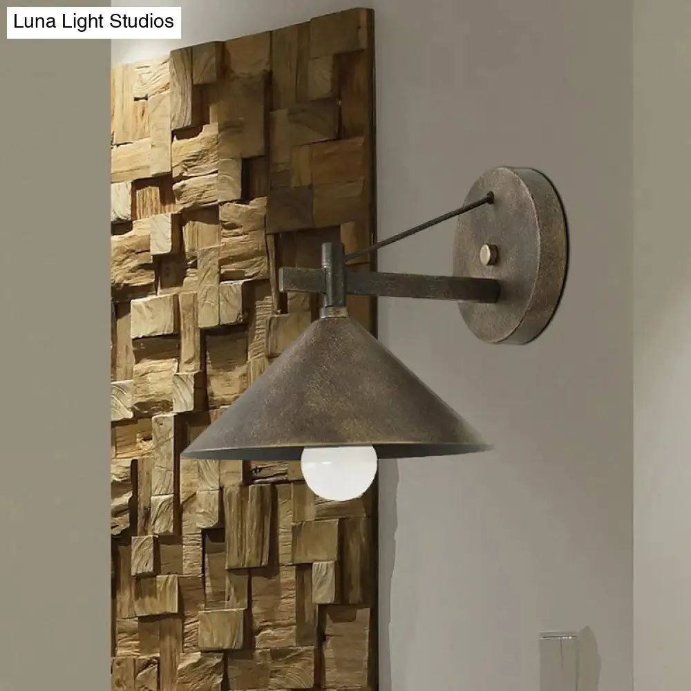 Aged Silver/Bronze Metal Wall Sconce - Stylish Industrial Light - Perfect for Dining Room