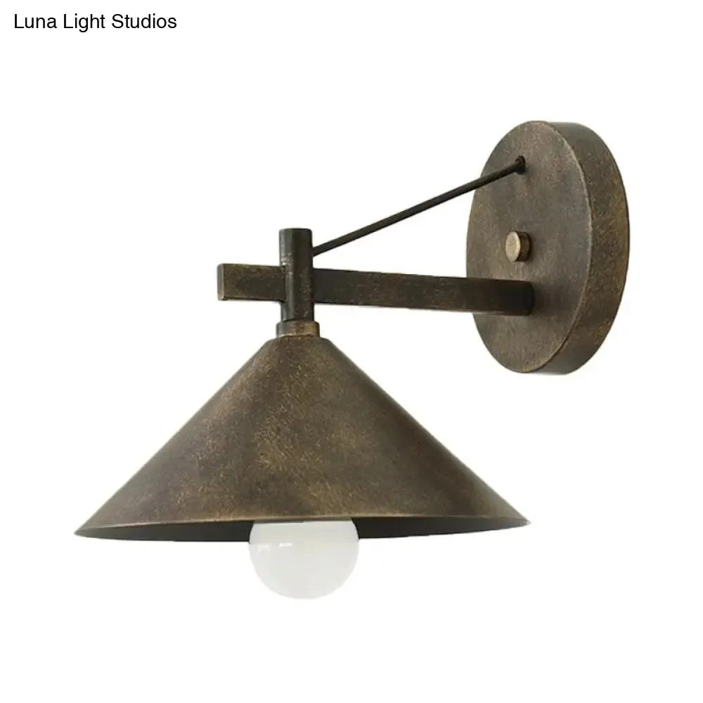 Aged Silver/Bronze Metal Wall Sconce - Stylish Industrial Light - Perfect for Dining Room