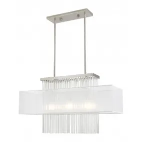 ALEXIS 3 LIGHT LINEAR CHANDELIER, BRUSHED NICKEL