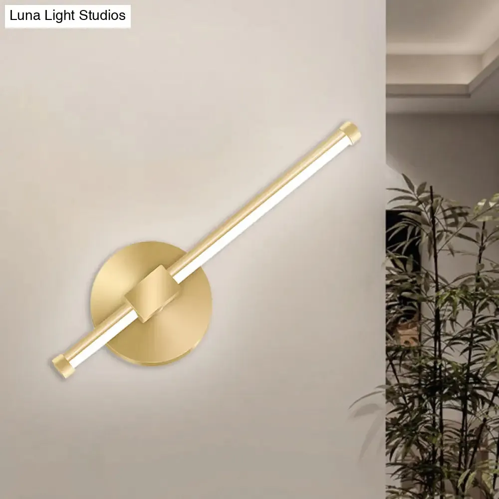 Aluminum LED Wall Lamp - Gold Tube/Stick Design for Boys Bedside