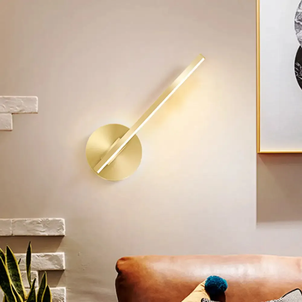 Aluminum LED Wall Lamp - Gold Tube/Stick Design for Boys Bedside