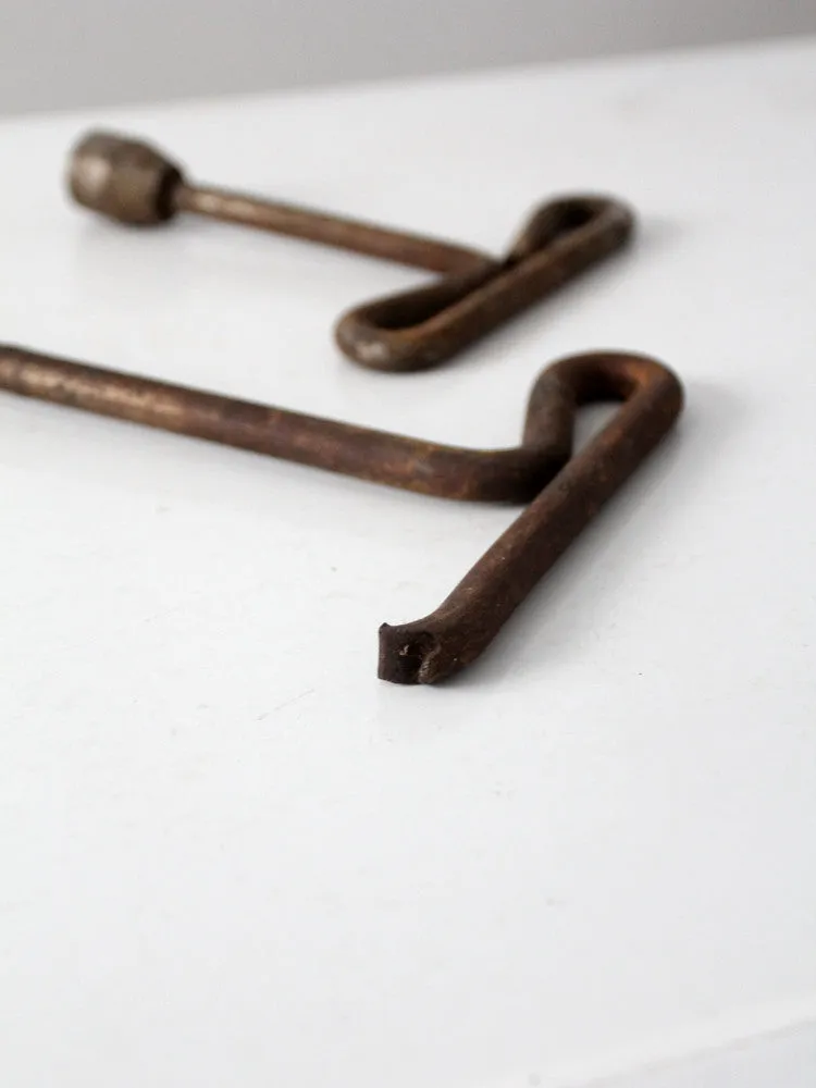 antique T wrench pair