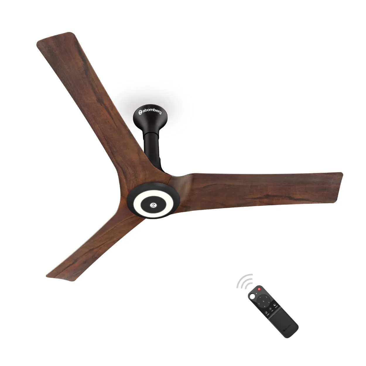 atomberg Aris Starlight 1200mm Ceiling Fans with Underlight, IoT and Remote Control | Smart Fan with Noiseless Operation | BLDC Motor 5 Star Rated Ceiling Fan | 2 1 Year Warranty (Dark Teakwood)