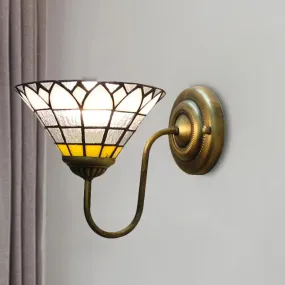 Baroque Lotus Glass Sconce Light for Hallway with Clear Dimple Glass