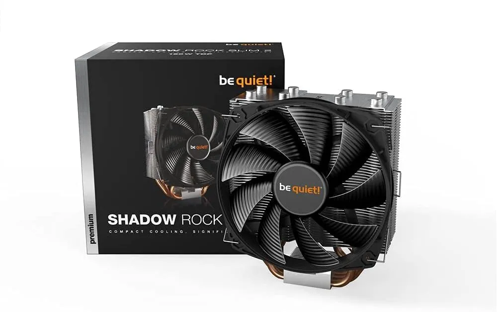 Be Quiet! BK032 Shadow Rock Slim 2 Heatsink & Fan, Intel & AMD Sockets, Silence-optimized Fan, 160W TDP