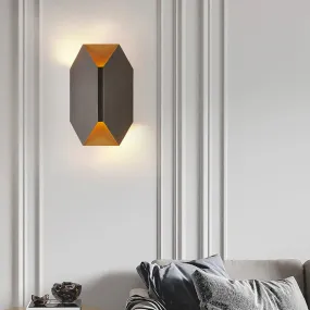 Black Geometric LED Wall Lamp with Metal Shade - Modern 1 Light Wall Mounted Lighting