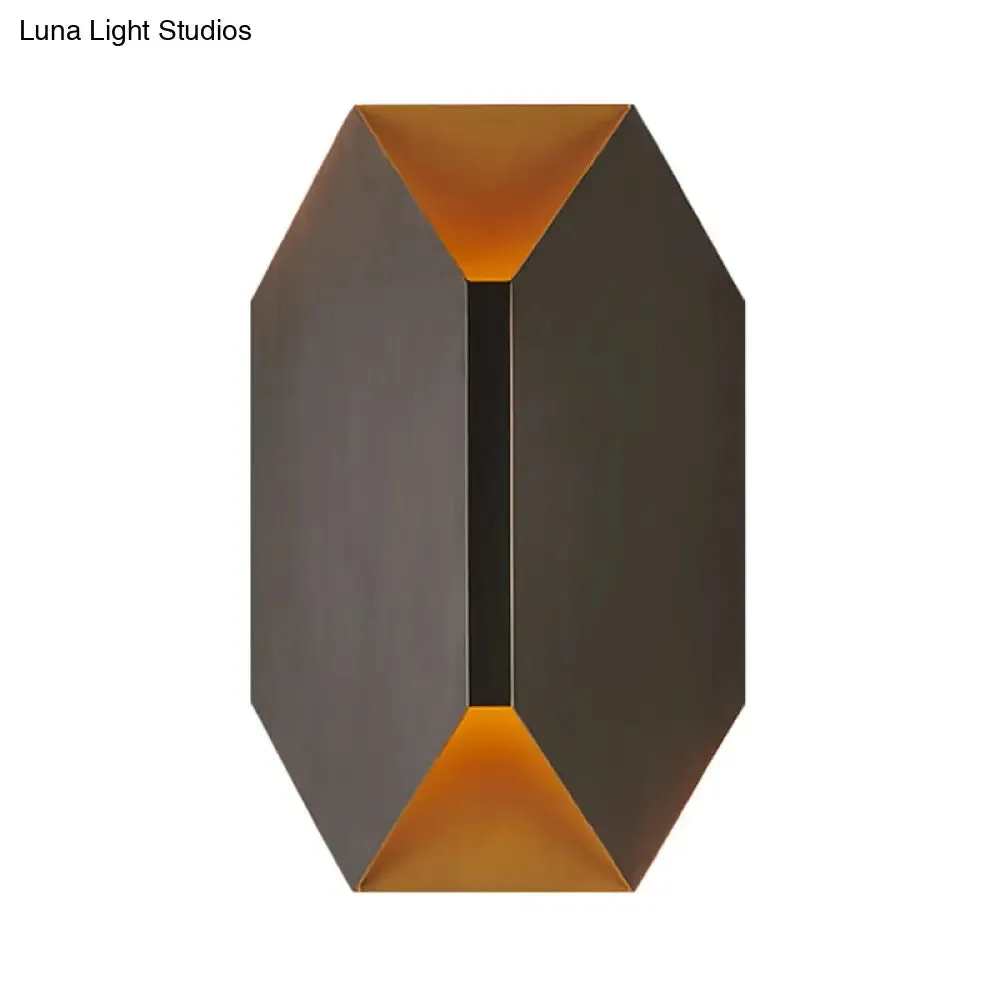 Black Geometric LED Wall Lamp with Metal Shade - Modern 1 Light Wall Mounted Lighting