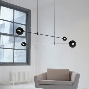 Black Modernist Dome Chandelier: Elegant Ceiling Light for Metal Dining Room