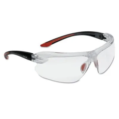 Bolle IRI-s Series Safety Glasses, Clear Polycarbonate Lenses, Red/Black, 2.5 Diopter, 40189