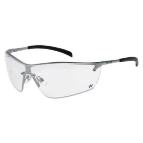 Bolle Silium Safety Glasses, Clear Poly Anti-Fog/Anti-Scratch Lens, Black Frame, 40073