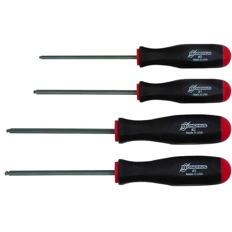 Bondhus 11640 Square Recess Screwdriver Set, 4 Piece