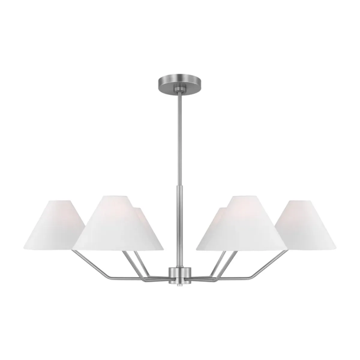 Burke 38 in. 6 Lights Chandelier Brushed Steel finish