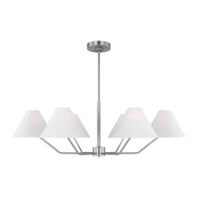 Burke 38 in. 6 Lights Chandelier Brushed Steel finish