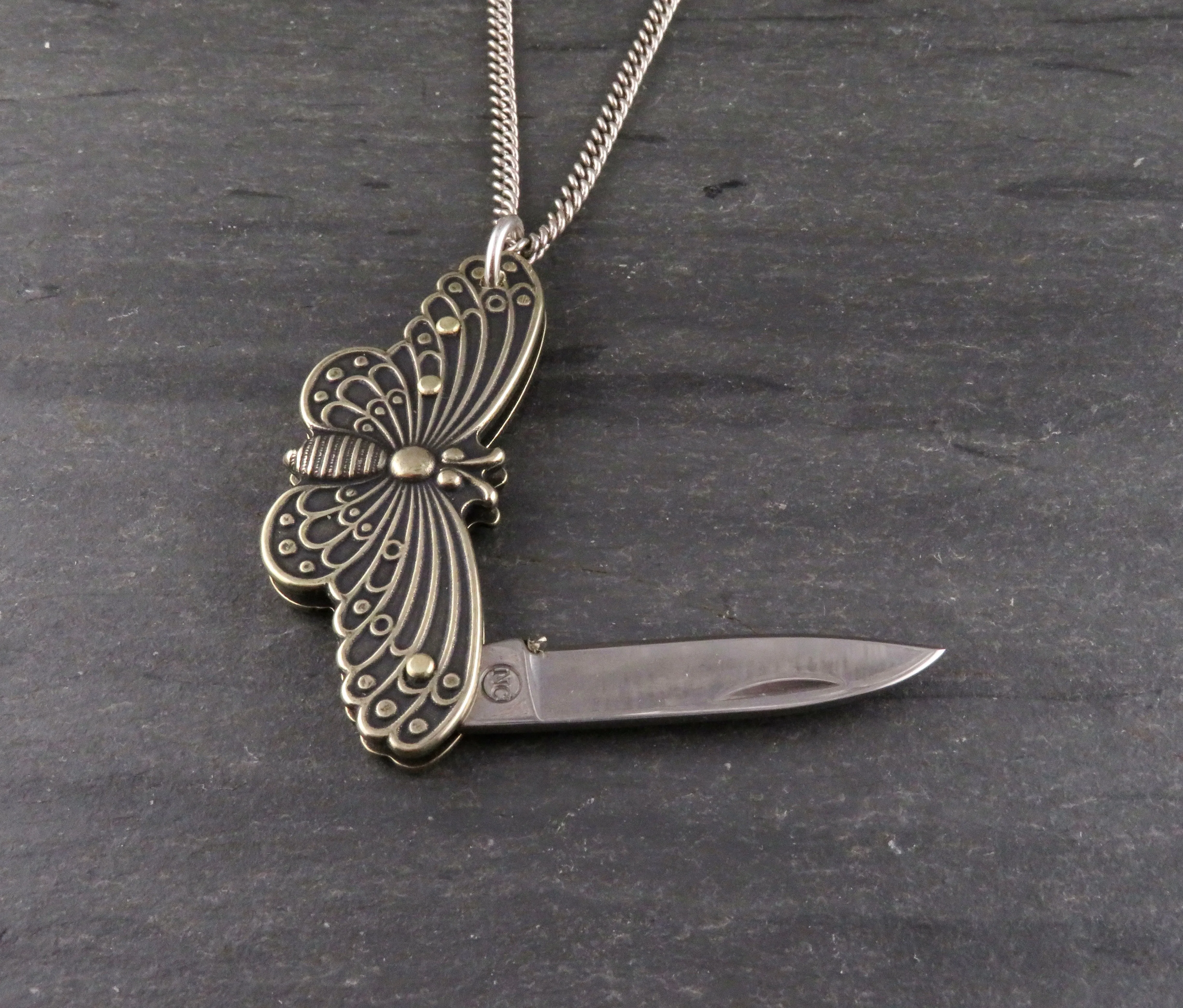 Butterfly Knife Necklace