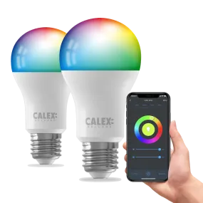 Calex Smart LED Bulb - 2 pieces - E27- A60 - RGB   Warm White - 9.4W