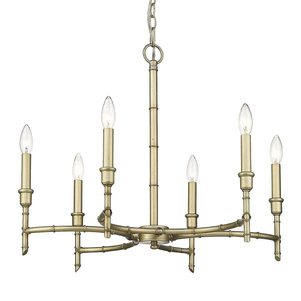 Cambay 6 lights 25 in. Chandelier Gold finish