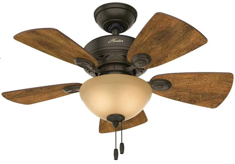 Ceil Fan 32in 5bld W-lght Brnz