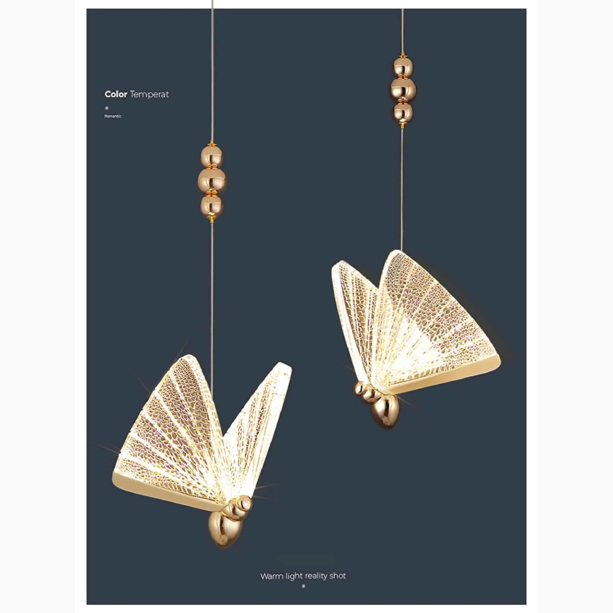 Cervo | Crystal Pendant Light with Hanging Butterflies