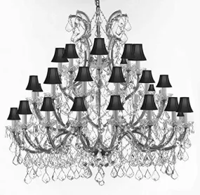 Chandelier Crystal Lighting Empress Crystal (Tm) Chandeliers 52X46 With Black Shades - Gb104-Sc/Blackshade/Silver/756/36 1