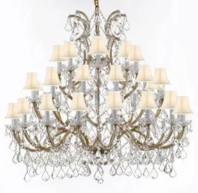 Chandelier Crystal Lighting Empress Crystal (Tm) Chandeliers 52X46 With White Shades - Gb104-Sc/Whiteshade/Gold756/36 1