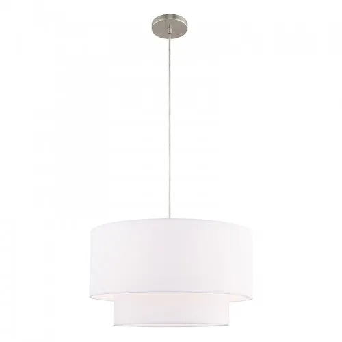 CLARK 1 LIGHT PENDANT CHANDELIER, BRUSHED NICKEL