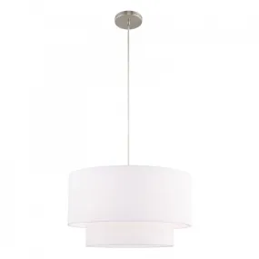 CLARK 1 LIGHT PENDANT CHANDELIER, BRUSHED NICKEL