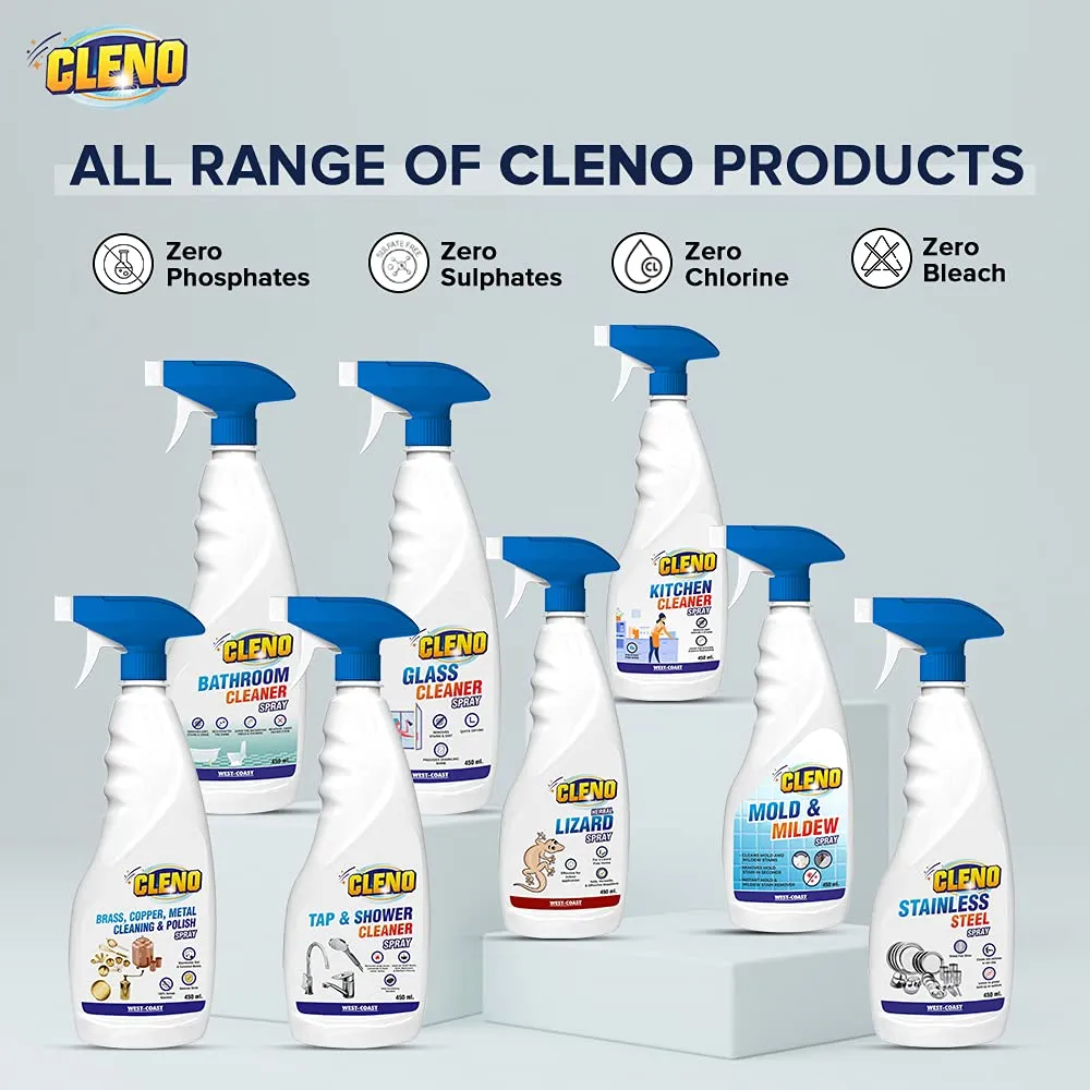 Cleno Heavy Duty Kitchen Degreaser Cleaner Spray Removes Oil Grease from Food Stains/Chimney Stove Grill/Kitchen Slab/Oven/Exhaust Fan - 450 ml (Pack of 3)