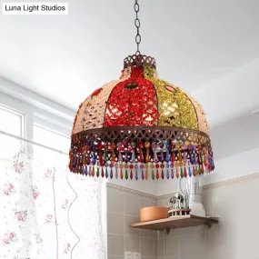 Colorful Metal Pendant Chandelier with Multiple Bulb Options, 14.5"/17"/23.5" Width