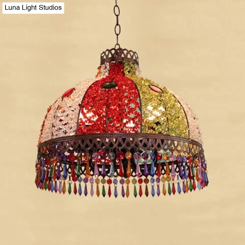 Colorful Metal Pendant Chandelier with Multiple Bulb Options, 14.5"/17"/23.5" Width