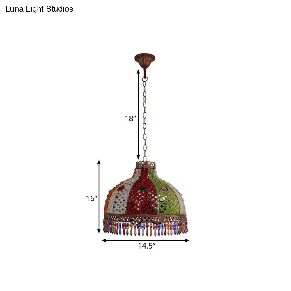 Colorful Metal Pendant Chandelier with Multiple Bulb Options, 14.5"/17"/23.5" Width