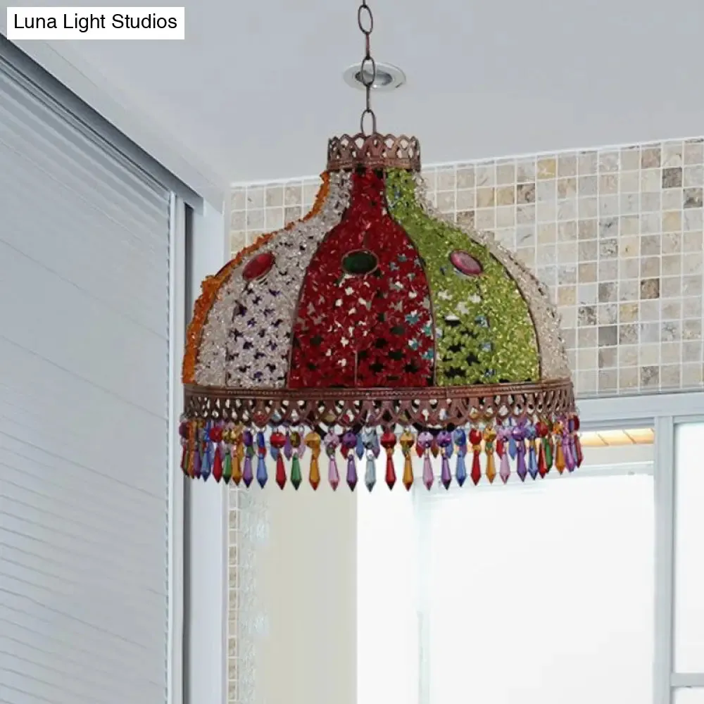 Colorful Metal Pendant Chandelier with Multiple Bulb Options, 14.5"/17"/23.5" Width