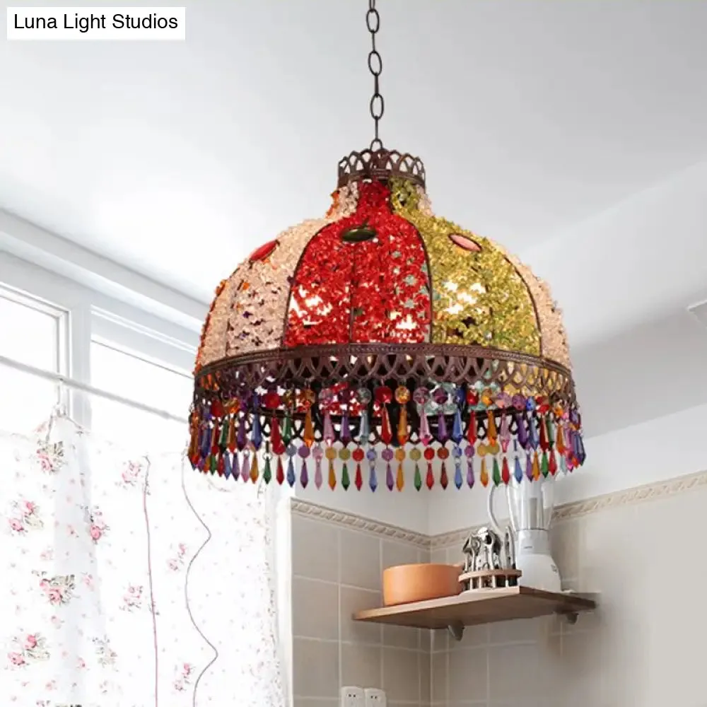 Colorful Metal Pendant Chandelier with Multiple Bulb Options, 14.5"/17"/23.5" Width