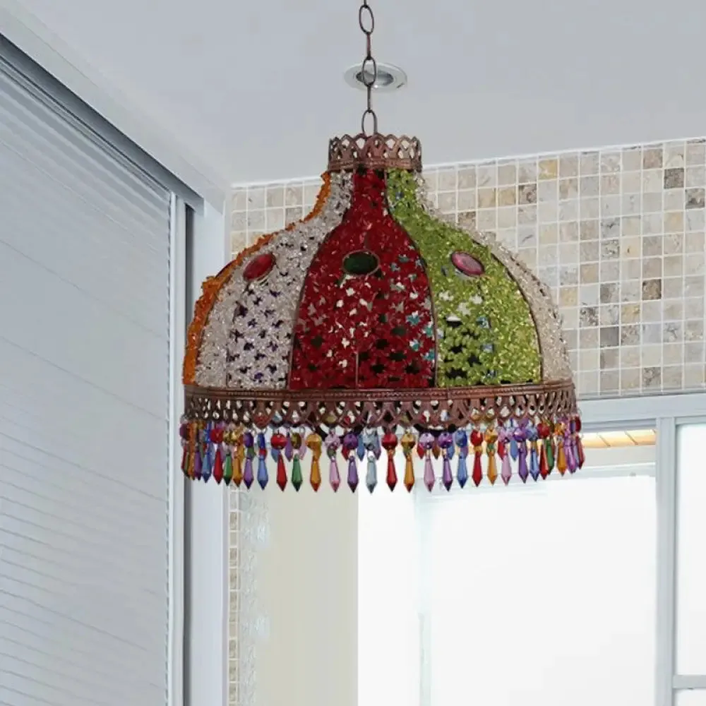 Colorful Metal Pendant Chandelier with Multiple Bulb Options, 14.5"/17"/23.5" Width