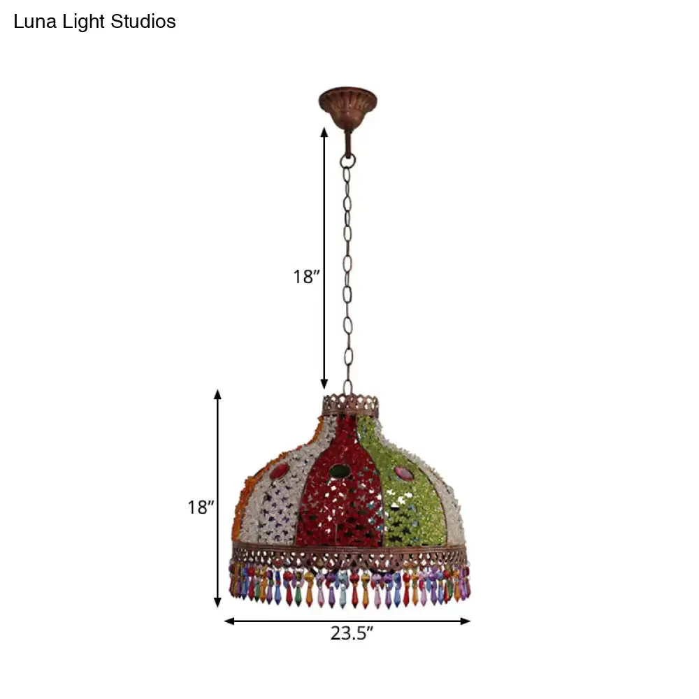 Colorful Metal Pendant Chandelier with Multiple Bulb Options, 14.5"/17"/23.5" Width