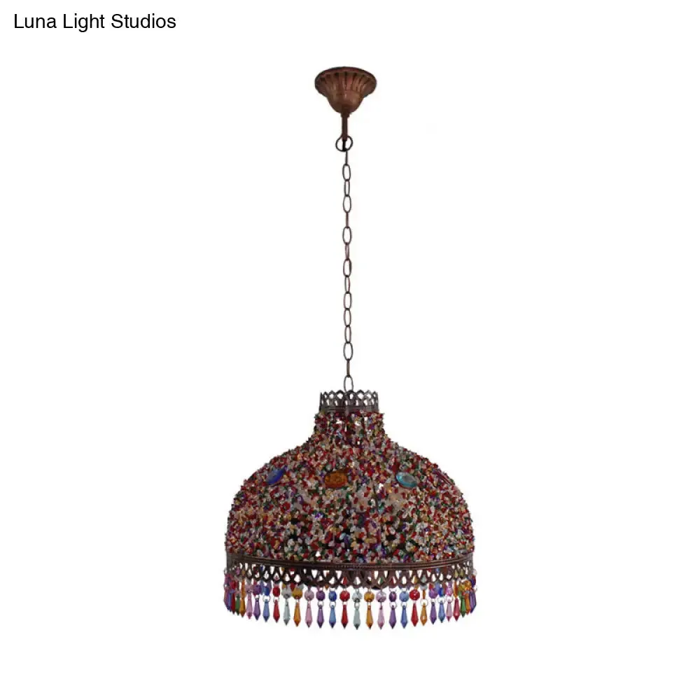 Colorful Metal Pendant Chandelier with Multiple Bulb Options, 14.5"/17"/23.5" Width