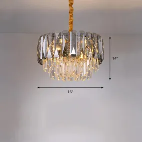 Contemporary Clear Crystal Chandelier Pendant Light - Ideal for Bedroom Ceiling