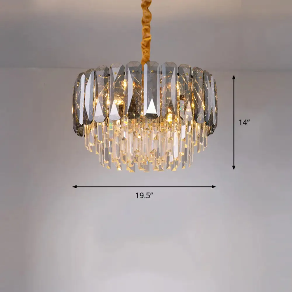 Contemporary Clear Crystal Chandelier Pendant Light - Ideal for Bedroom Ceiling