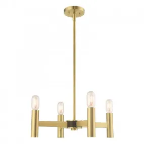 COPENHAGEN 4 LIGHT MINI CHANDELIER, SATIN BRASS